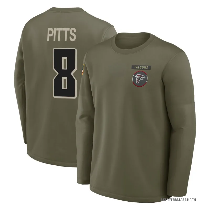 Kyle Pitts Youth Olive Atlanta Falcons 2025 Salute to Service Sideline Coaches Long Sleeve T-Shirt