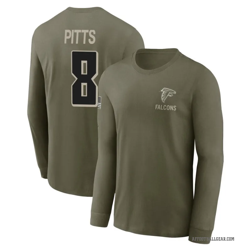 Kyle Pitts Youth Olive Atlanta Falcons 2025 Salute to Service Sideline Long Sleeve T-Shirt