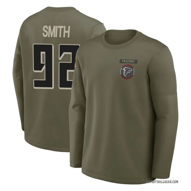 Maason Smith Men's Olive Atlanta Falcons 2025 Salute to Service Sideline Coaches Long Sleeve T-Shirt