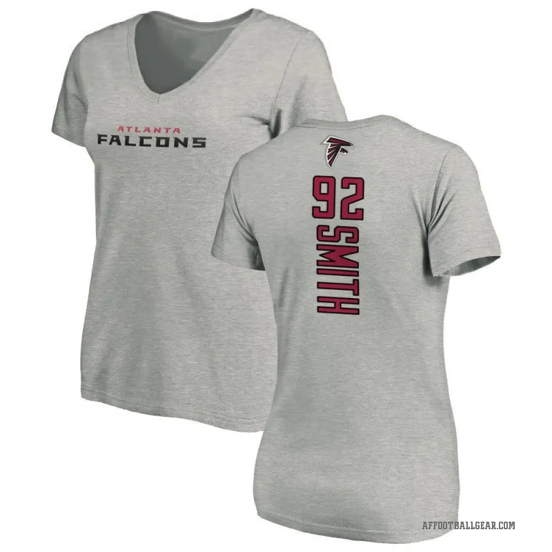 Maason Smith Women's Ash Atlanta Falcons Backer V-Neck T-Shirt -