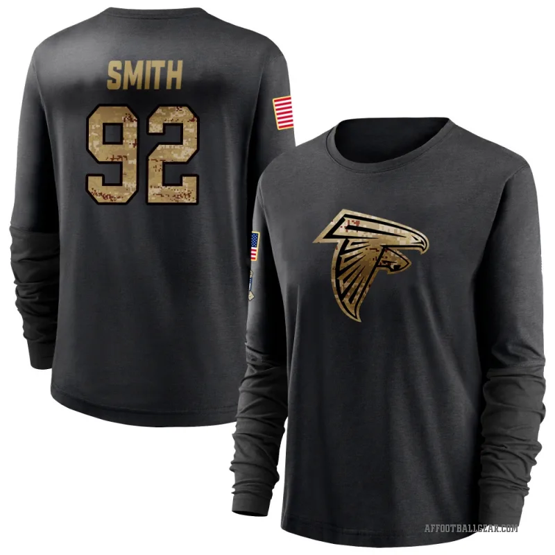 Maason Smith Women's Black Atlanta Falcons 2020 Salute To Service Sideline Performance Long Sleeve T-Shirt