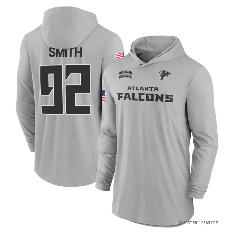 Maason Smith Youth Gray Atlanta Falcons 2024 Salute to Service Lightweight Performance Long Sleeve Hooded T-Shirt