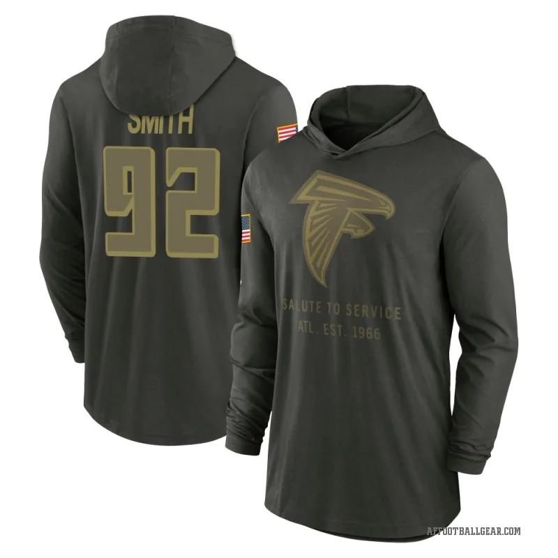 Maason Smith Youth Green Atlanta Falcons Forest/ 2025 Salute to Service Sideline Lightweight Hooded Pullover Long Sleeve T-Shirt