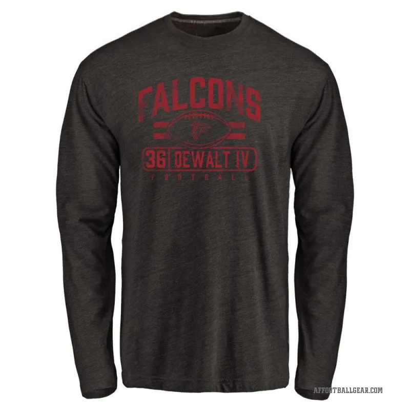 Malcolm DeWalt IV Men's Black Atlanta Falcons Flanker Long Sleeve T-Shirt -