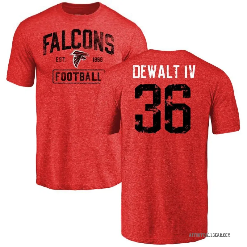 Malcolm DeWalt IV Men's Red Atlanta Falcons Distressed T-Shirt -