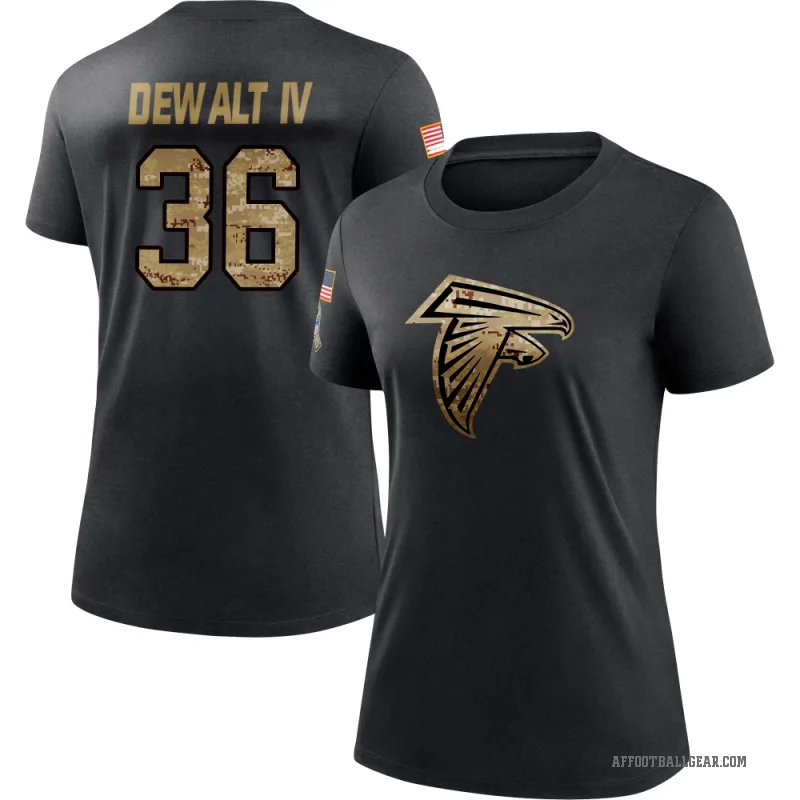 Malcolm DeWalt IV Women's Black Atlanta Falcons 2020 Salute To Service Performance T-Shirt