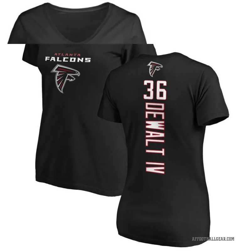 Malcolm DeWalt IV Women's Black Atlanta Falcons Backer Slim Fit T-Shirt -