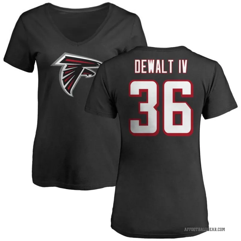 Malcolm DeWalt IV Women's Black Atlanta Falcons Logo Slim Fit T-Shirt -