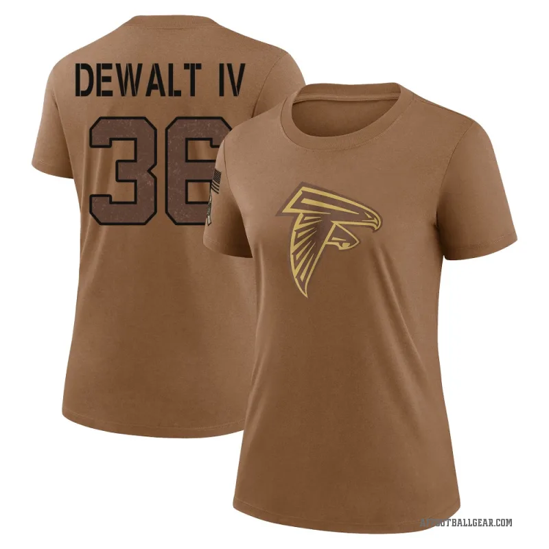 Malcolm DeWalt IV Women's Brown Atlanta Falcons 2023 Salute To Service Performance T-Shirt