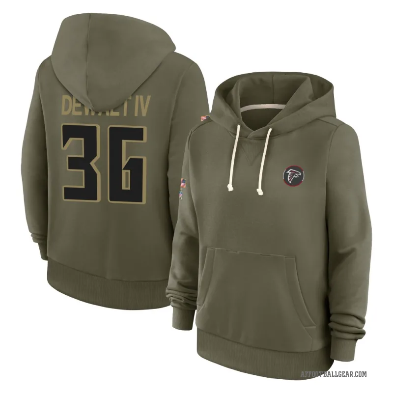 Malcolm DeWalt IV Women's Olive Atlanta Falcons 2025 Salute to Service Hoodie