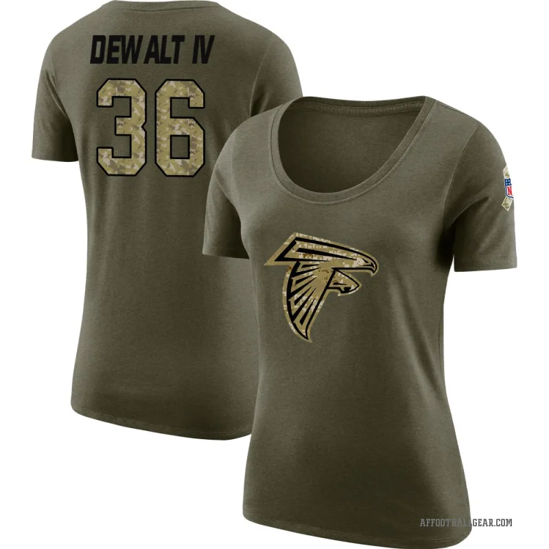 Malcolm DeWalt IV Women's Olive Atlanta Falcons Salute to Service Scoop Neck T-Shirt