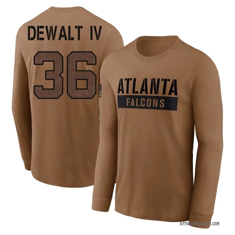 Malcolm DeWalt IV Youth Brown Atlanta Falcons 2023 Salute To Service Long Sleeve T-Shirt