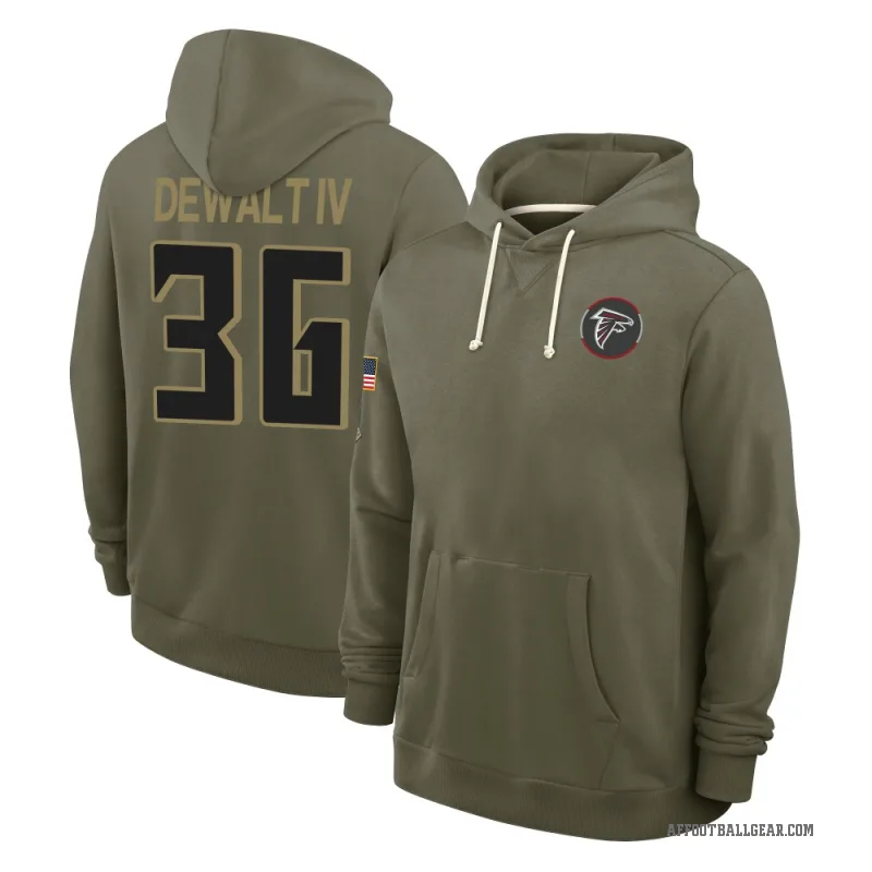 Malcolm DeWalt IV Youth Olive Atlanta Falcons 2025 Salute to Service Hoodie