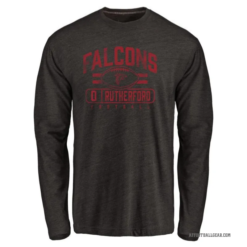 Malik Rutherford Men's Black Atlanta Falcons Flanker Long Sleeve T-Shirt -