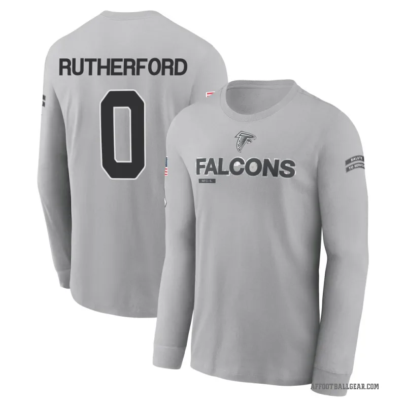Malik Rutherford Men's Gray Atlanta Falcons 2024 Salute to Service Long Sleeve T-Shirt