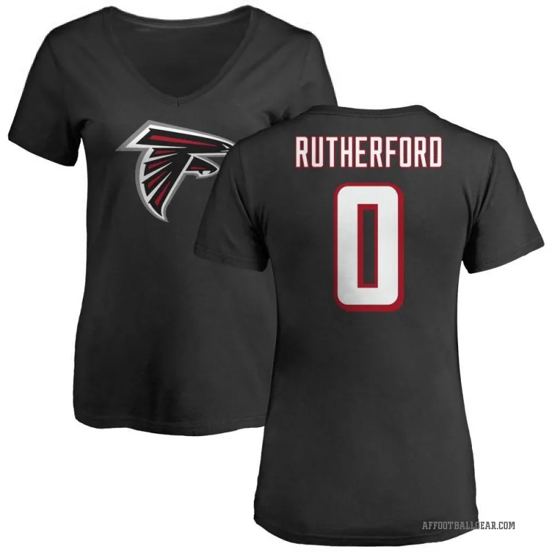 Malik Rutherford Women's Black Atlanta Falcons Logo Slim Fit T-Shirt -