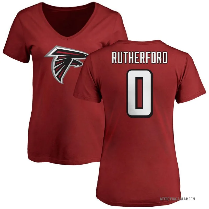 Malik Rutherford Women's Red Atlanta Falcons Logo Slim Fit T-Shirt -