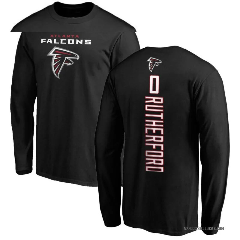 Malik Rutherford Youth Black Atlanta Falcons Backer Long Sleeve T-Shirt -
