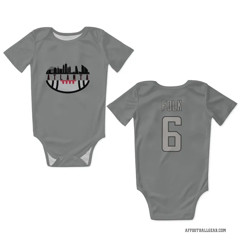 Nick Folk  Charcoal Atlanta Falcons  Newborn & Infant Bodysuit