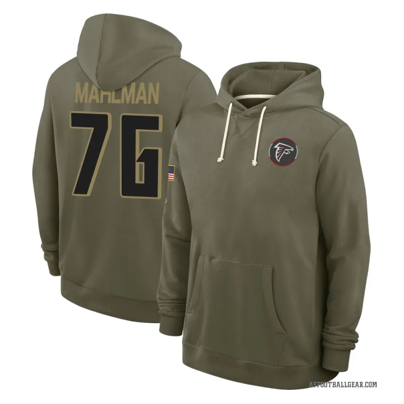 Riley Mahlman Men's Olive Atlanta Falcons 2025 Salute to Service Hoodie