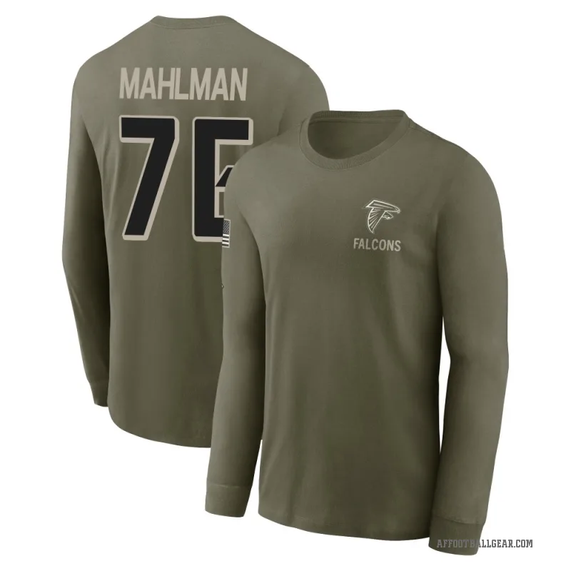 Riley Mahlman Men's Olive Atlanta Falcons 2025 Salute to Service Sideline Long Sleeve T-Shirt