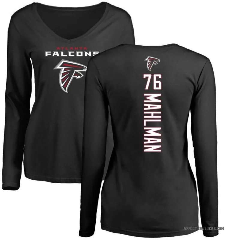 Riley Mahlman Women's Black Atlanta Falcons Backer Slim Fit Long Sleeve T-Shirt -