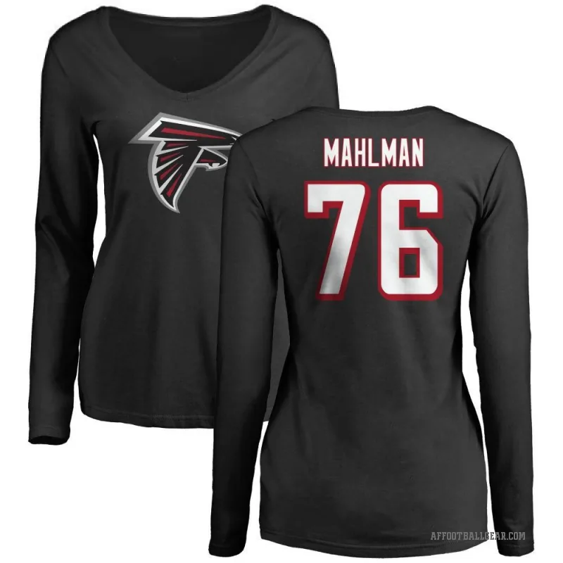 Riley Mahlman Women's Black Atlanta Falcons Logo Slim Fit Long Sleeve T-Shirt -