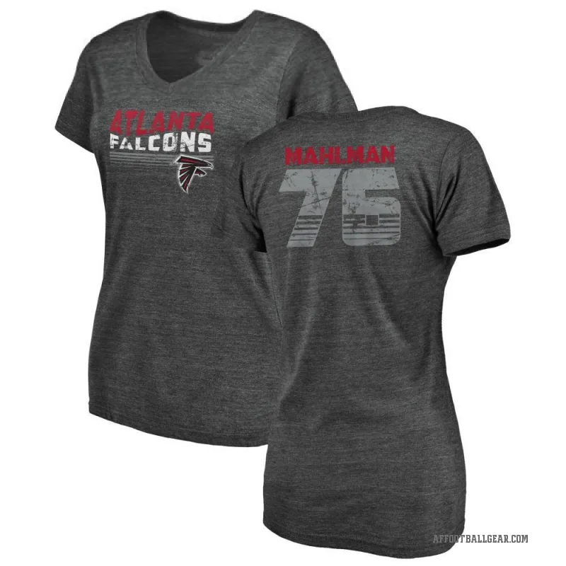 Riley Mahlman Women's Black Atlanta Falcons Retro V-Neck T-Shirt -