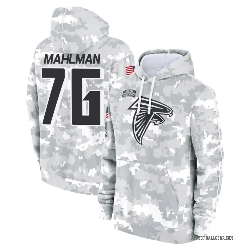 Riley Mahlman Youth Camo Atlanta Falcons Arctic 2024 Salute to Service Club Fleece Pullover Hoodie