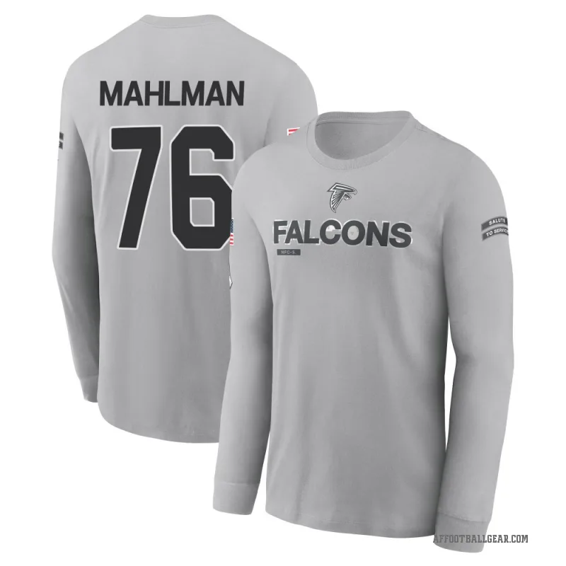 Riley Mahlman Youth Gray Atlanta Falcons 2024 Salute to Service Long Sleeve T-Shirt
