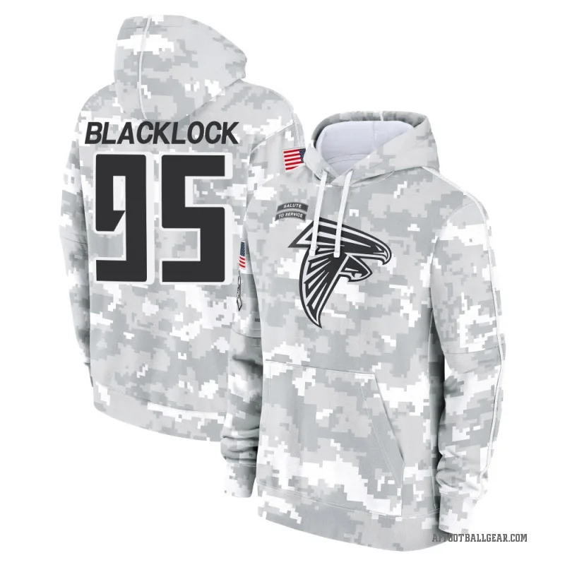 Ross Blacklock Men's Black Atlanta Falcons Arctic Camo 2024 Salute to Service Club Fleece Pullover Hoodie