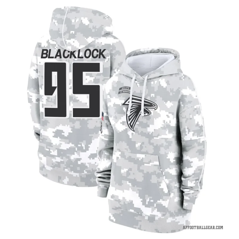 Ross Blacklock Women's Black Atlanta Falcons Arctic Camo 2024 Salute to Service Club Fleece Pullover Hoodie