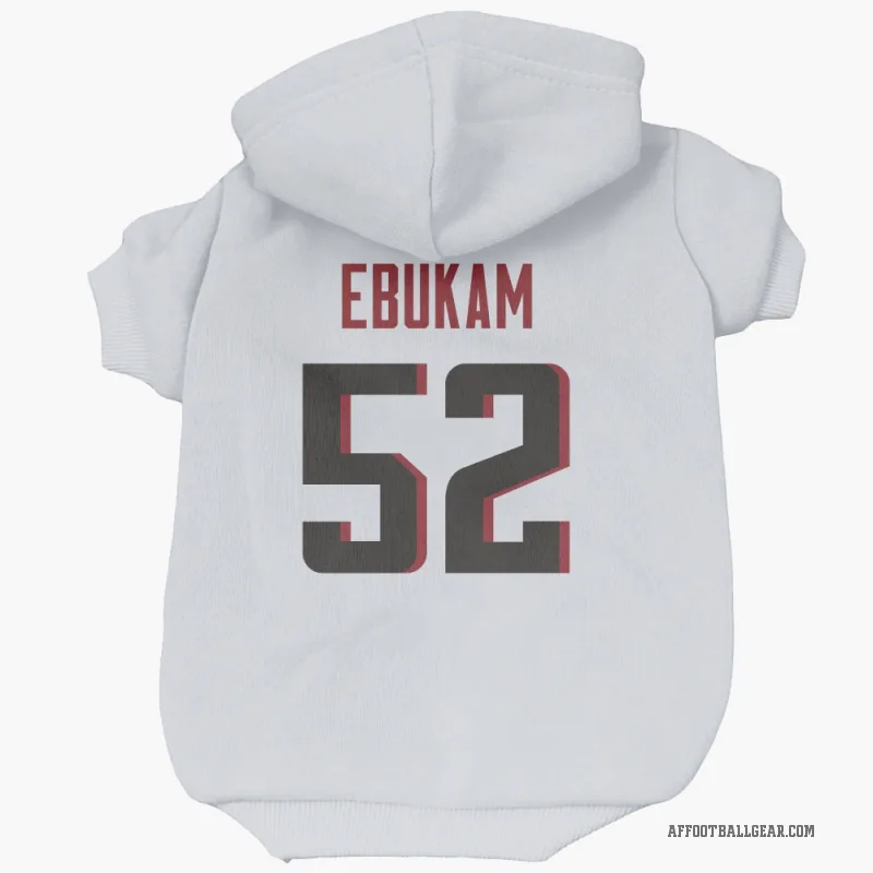 Samson Ebukam  White Atlanta Falcons  Cat & Dog Pet Hoodie