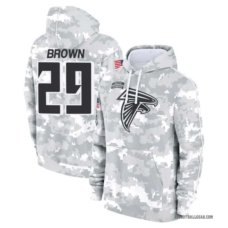 Sydney Brown Youth Brown Atlanta Falcons Arctic Camo 2024 Salute to Service Club Fleece Pullover Hoodie