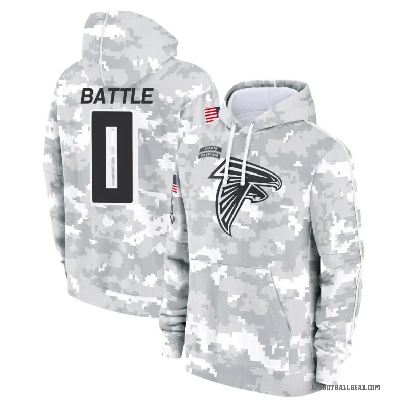 Trent Battle Men's Camo Atlanta Falcons Arctic 2024 Salute to Service Club Fleece Pullover Hoodie