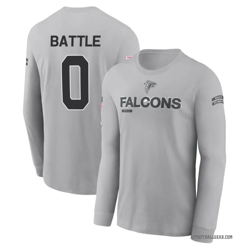 Trent Battle Men's Gray Atlanta Falcons 2024 Salute to Service Long Sleeve T-Shirt