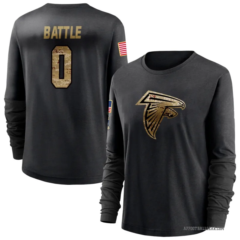 Trent Battle Women's Black Atlanta Falcons 2020 Salute To Service Sideline Performance Long Sleeve T-Shirt