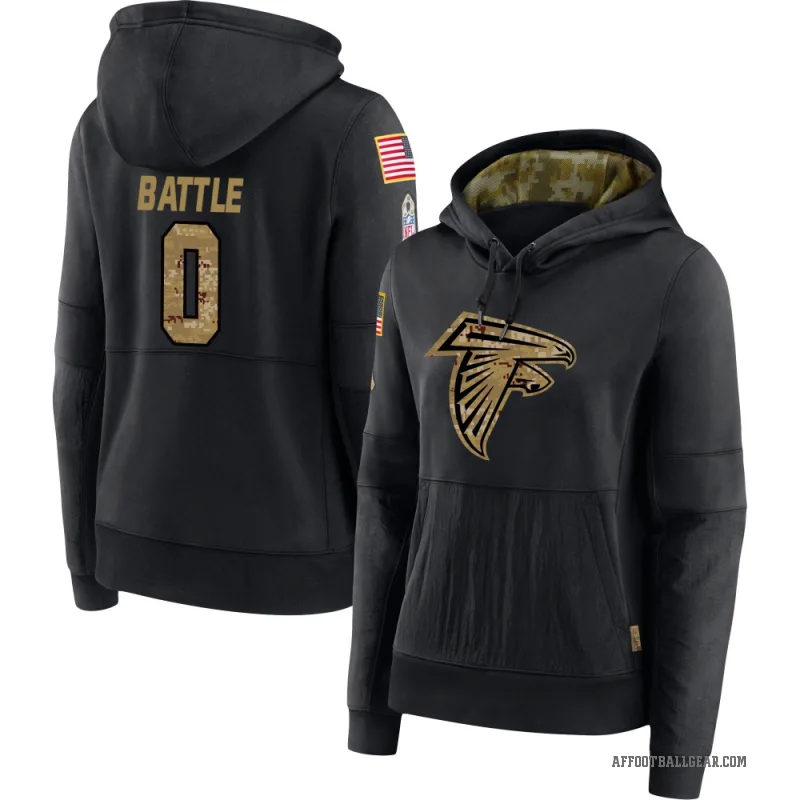 Trent Battle Women's Black Atlanta Falcons 2020 Salute to Service Sideline Performance Pullover Hoodie
