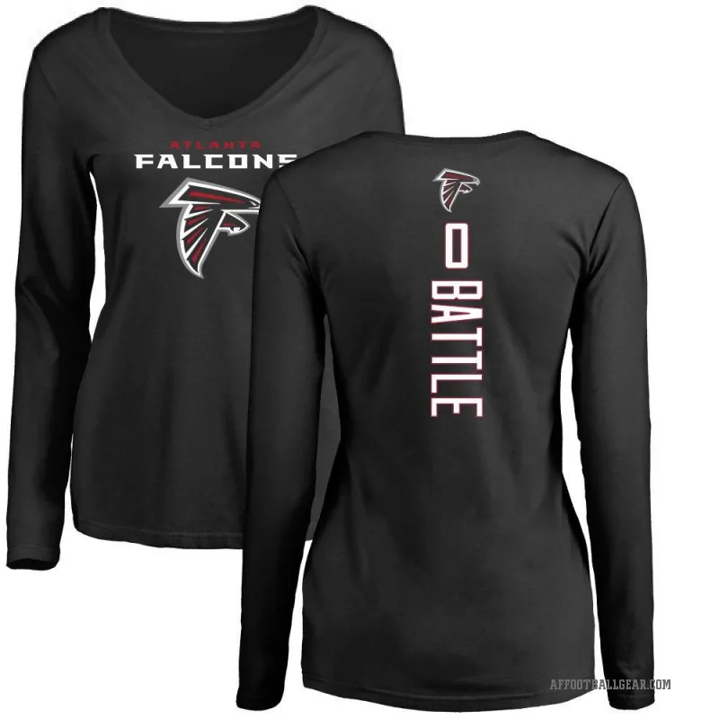 Trent Battle Women's Black Atlanta Falcons Backer Slim Fit Long Sleeve T-Shirt -
