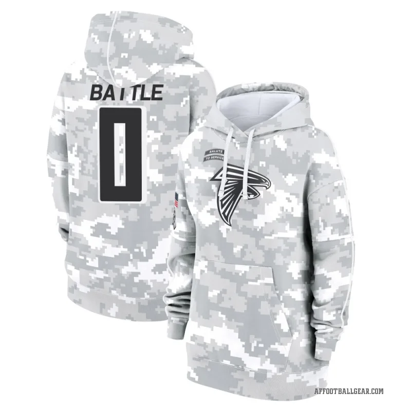 Trent Battle Women's Camo Atlanta Falcons Arctic 2024 Salute to Service Club Fleece Pullover Hoodie