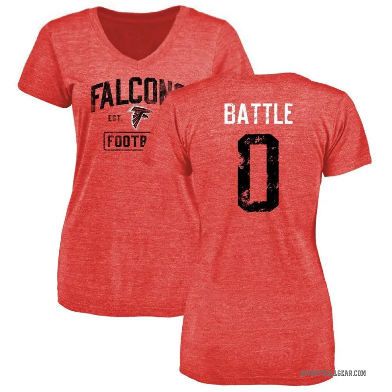 Trent Battle Women's Red Atlanta Falcons Distressed T-Shirt -