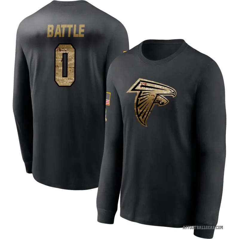 Trent Battle Youth Black Atlanta Falcons 2020 Salute To Service Sideline Performance Long Sleeve T-Shirt
