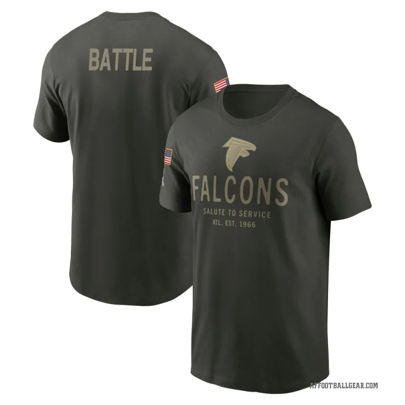 Trent Battle Youth Green Atlanta Falcons Forest/ 2025 Salute to Service Sideline Primary Edge T-Shirt