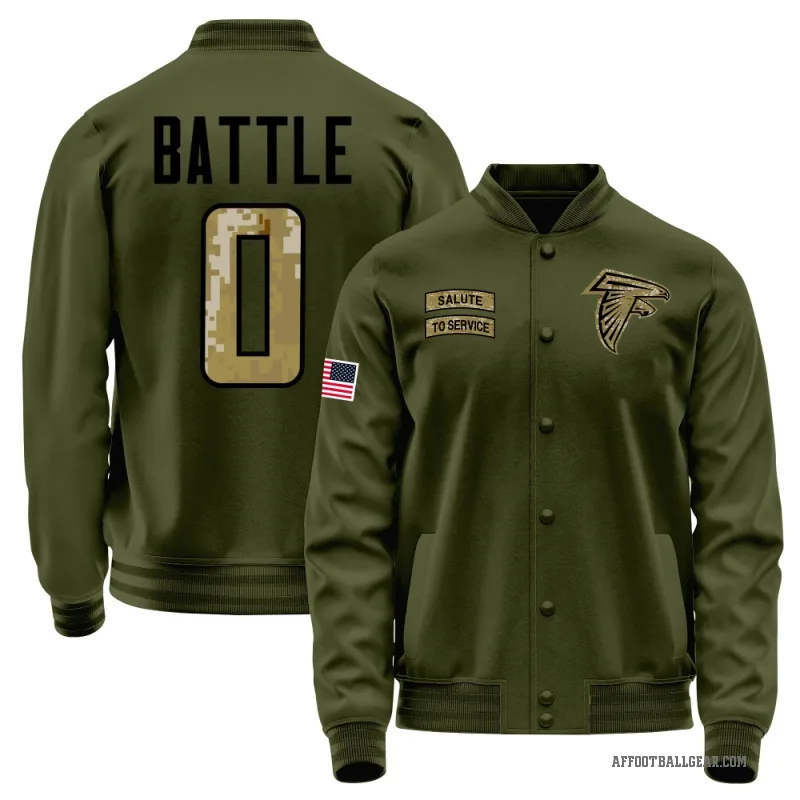 Trent Battle Youth Olive Atlanta Falcons Salute to Service Sideline Performance Jacket