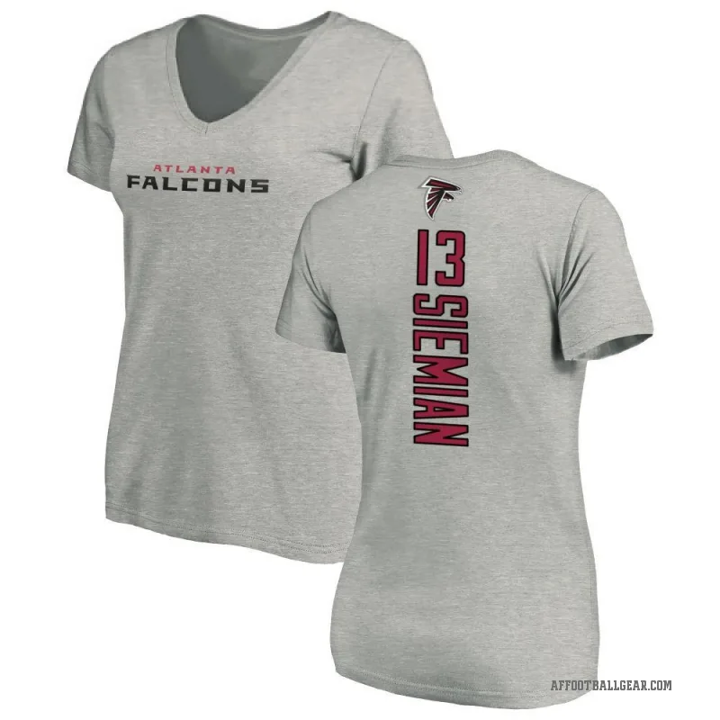 Trevor Siemian Women's Ash Atlanta Falcons Backer V-Neck T-Shirt -