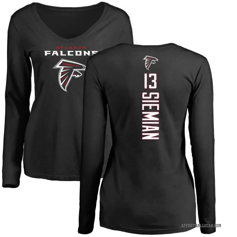 Trevor Siemian Women's Black Atlanta Falcons Backer Slim Fit Long Sleeve T-Shirt -