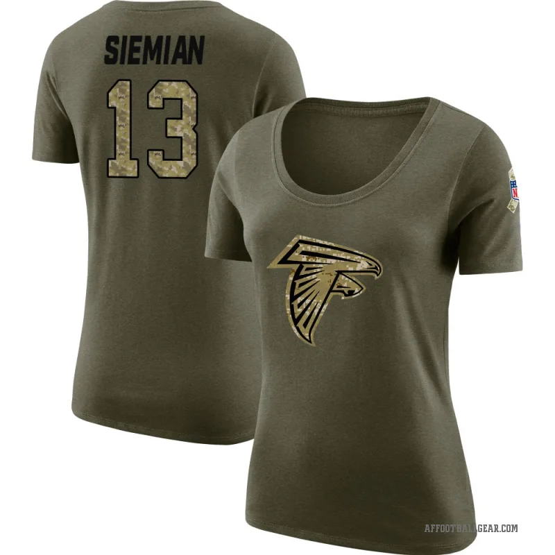 Trevor Siemian Women's Olive Atlanta Falcons Salute to Service Scoop Neck T-Shirt