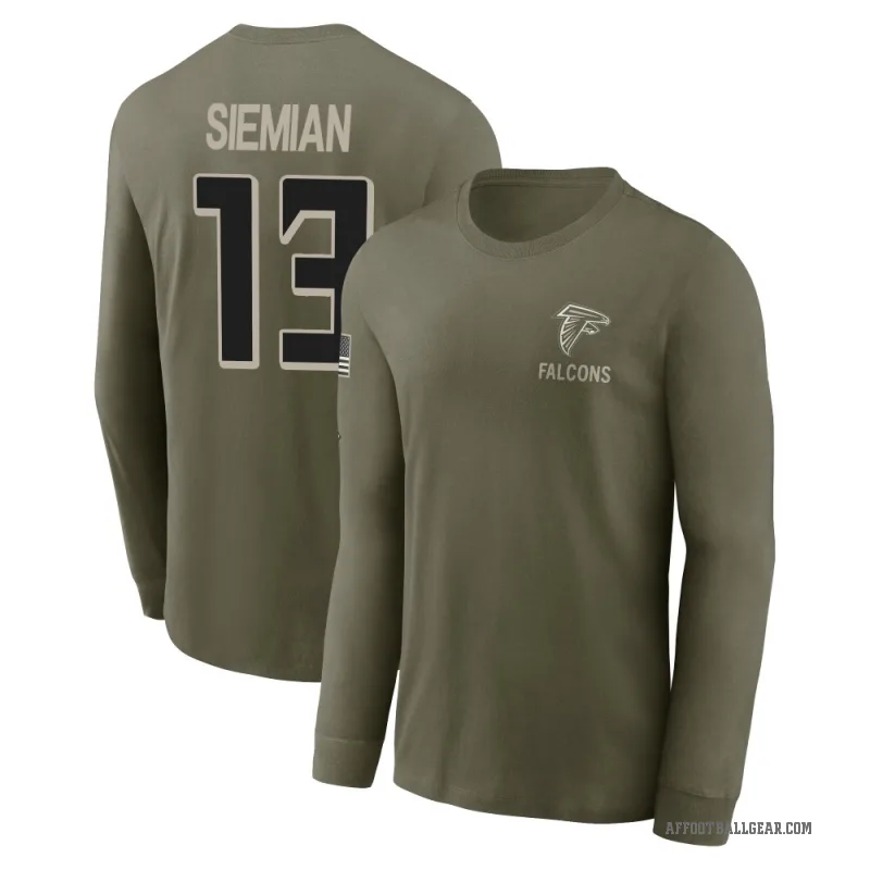Trevor Siemian Youth Olive Atlanta Falcons 2025 Salute to Service Sideline Long Sleeve T-Shirt