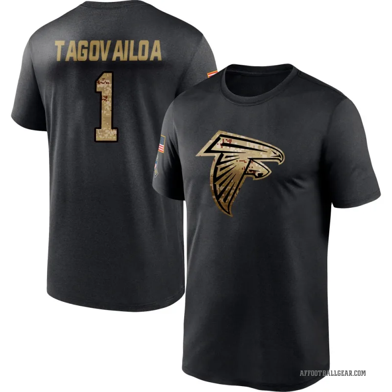 Tua Tagovailoa Men's Black Atlanta Falcons 2020 Salute To Service Performance T-Shirt