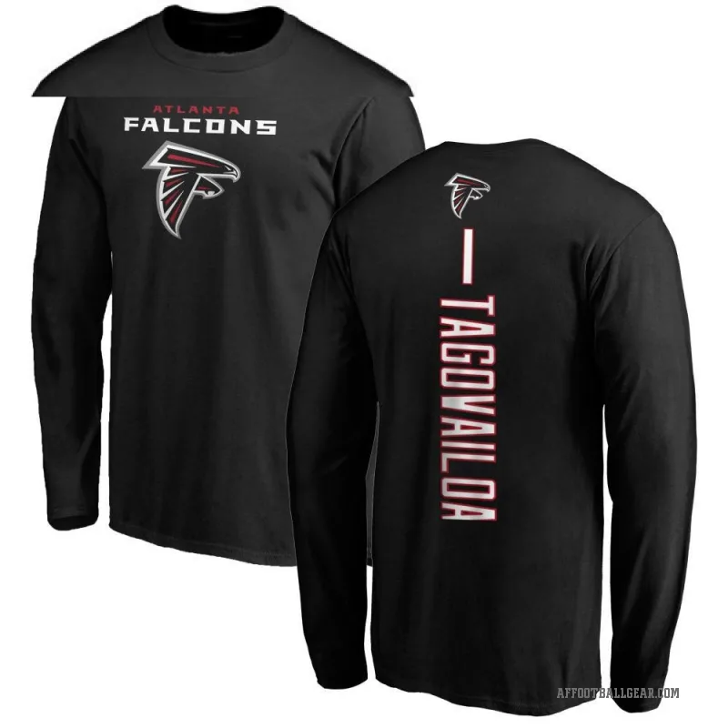 Tua Tagovailoa Men's Black Atlanta Falcons Backer Long Sleeve T-Shirt -